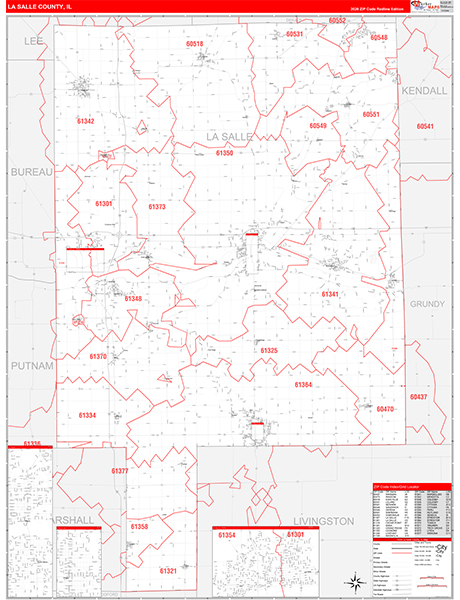 La Salle County, IL Zip Code Map